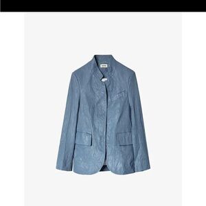 Zadig & Voltaire Powder Blue Leather Jacket